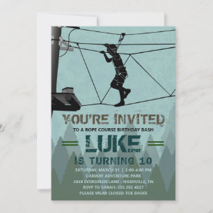 Rope Course Birthday Party Invitation