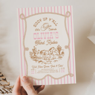 Rope Cowgirl Birthday Invitation