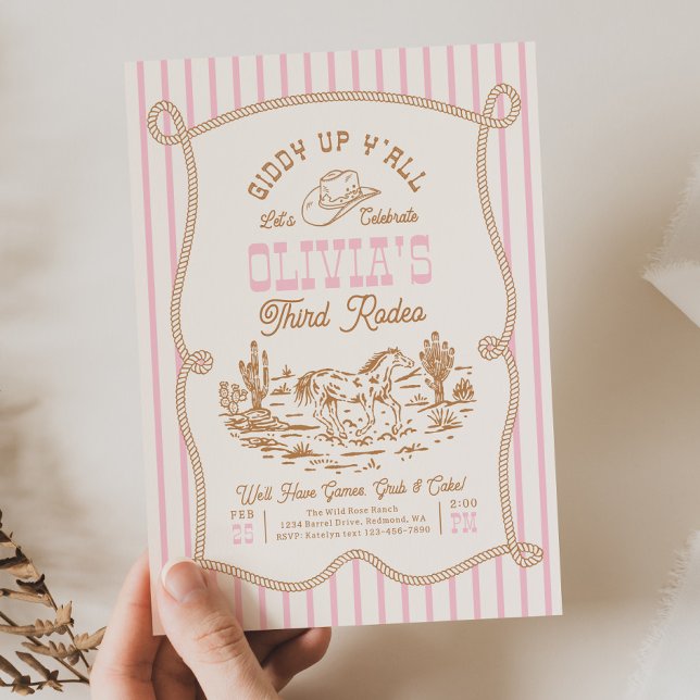 Rope Cowgirl Birthday Invitation (Creator Uploaded)