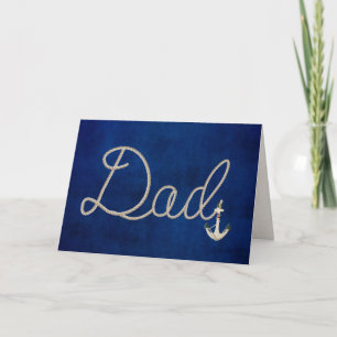 Rope design with anchor Birthday Card