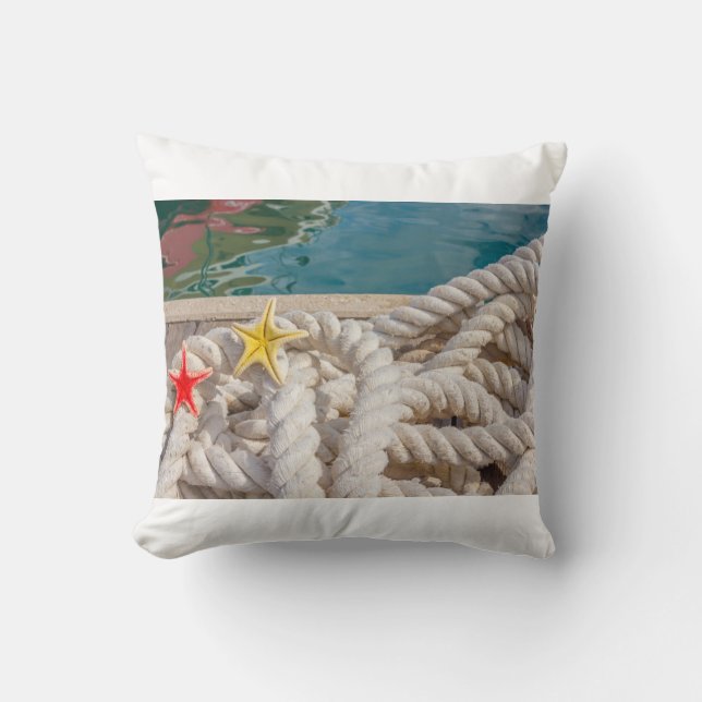 rope for mooring with two  starfish on pillow (Front)