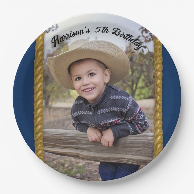 Rope Frame Western Style Paper Plate (Front)