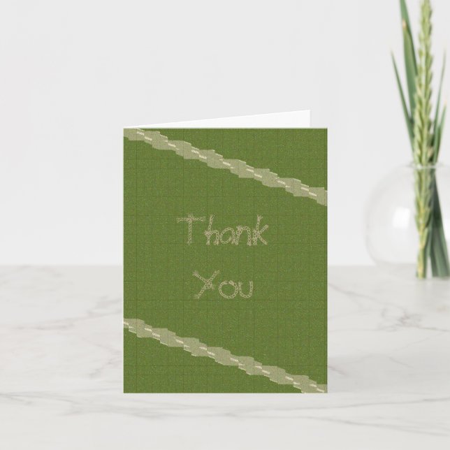 Rope Green Vertical Thank You Card (Front)