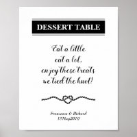Rope Heart Nautical Wedding Dessert Table Sign