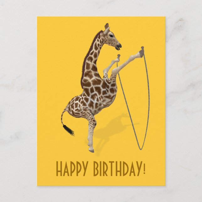 Rope Jumping Giraffe Postcard (Front)