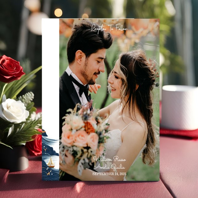 Rope Knot Boat Ship Photo border picture Wedding Invitation (Creator Uploaded)