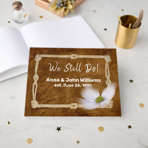 Rope Photo Frame On Leather Guest Book