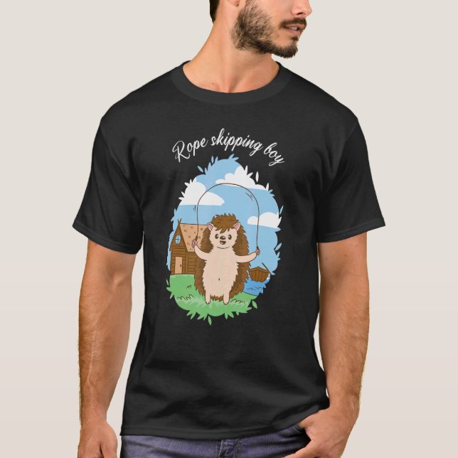 Rope Skipping Boy Igel T-Shirt (Front)