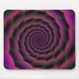 Rope Spiral in Purple Red and Green Mouse Pad