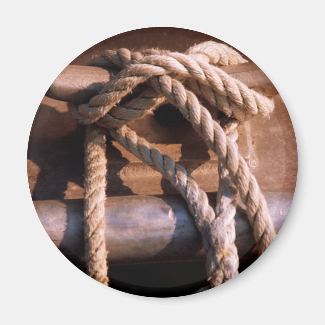 Rope Tied To A Boat Tie Magnet (Front)