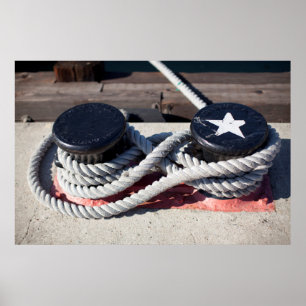 Rope Tied To Two Bollards Poster