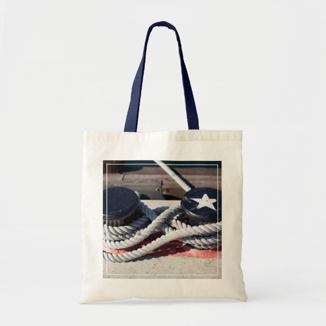 Rope Tied To Two Bollards Tote Bag (Front)