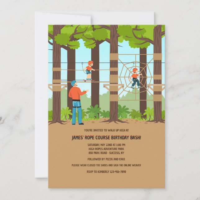 Rope Walking Kids Invitation (Front)