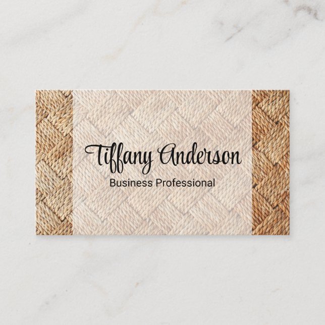 Rope Weave Background Business Card (Front)