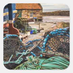 Ropes And Lobster Pots Pittenweem, Scotland Square Sticker