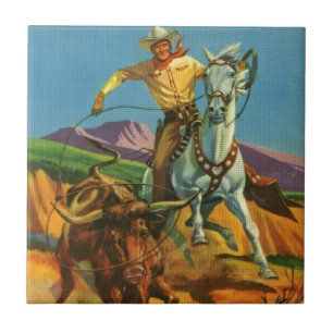 Roping a Steer Tile