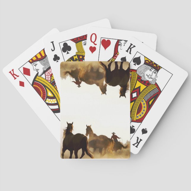 roping cowboy playing cards (Back)