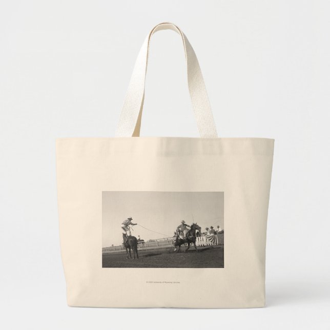 Roping horse large tote bag (Front)