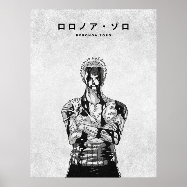 Roronoa Zoro One Piece Minimalist Manga Poster (Front)
