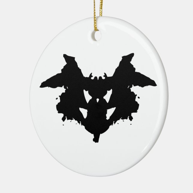 Rorschach Inkblot Ceramic Tree Decoration (Left)