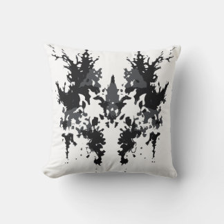 Rorschach inkblot Design Black Grey White Cushion