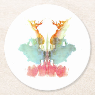 Rorschach Inkblot Number 9 Round Paper Coaster