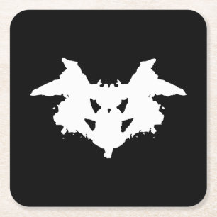 Rorschach Inkblot Square Paper Coaster