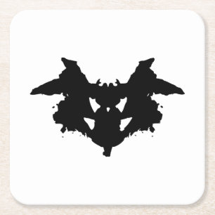 Rorschach Inkblot Square Paper Coaster