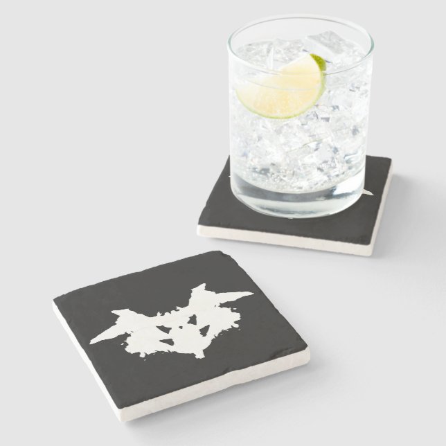 Rorschach Inkblot Stone Coaster (Side)