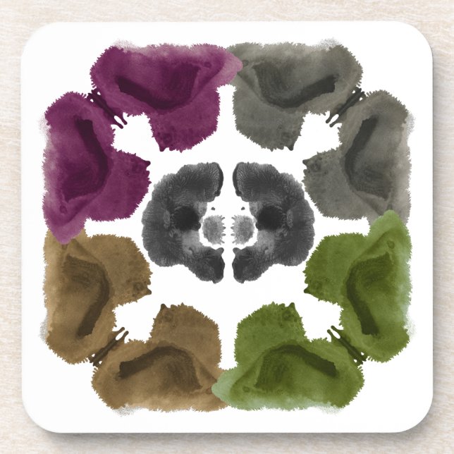 Rorschach Inkblot Test Fun Art Coaster (Front)