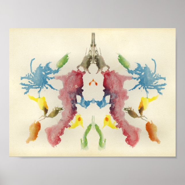 Rorschach Inkblot Test Fun Art Poster (Front)