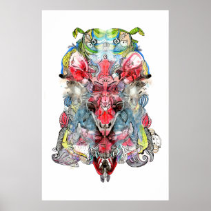 Rorschach Surreal Stretched Canvas Print