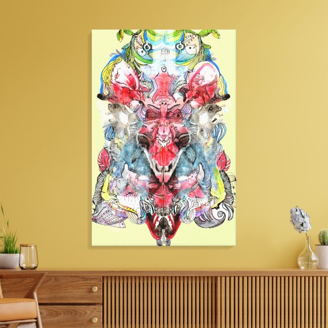 Rorschach Surreal Stretched Canvas Print (Insitu(LivingRoom))