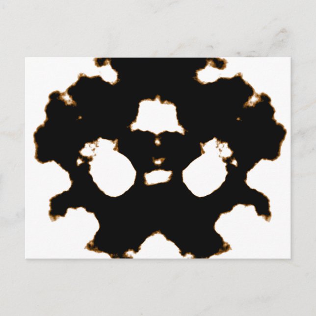 Rorschach Test of an Ink Blot Card in Black and Wh (Front)
