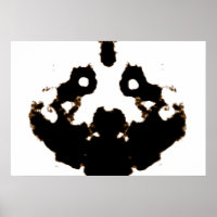 Rorschach Test of an Ink Blot Card on White