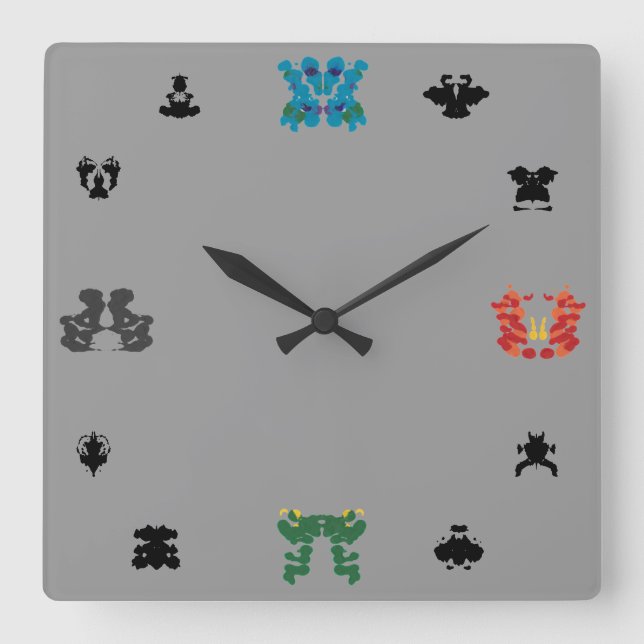 Rorschach Wall-Clock Square Wall Clock (Front)