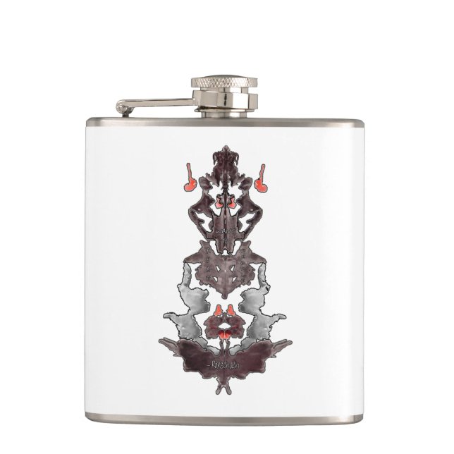 Rorschach Wants To Read People Hip Flask (Front)