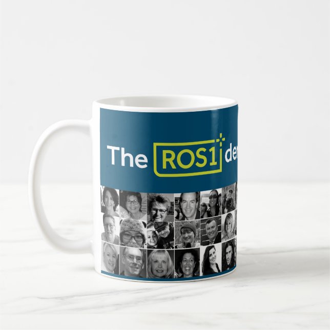 ROS1ders White/Teal Mug with Photos Design #3 (Left)