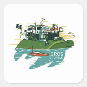 ROS C Turtle Square Sticker