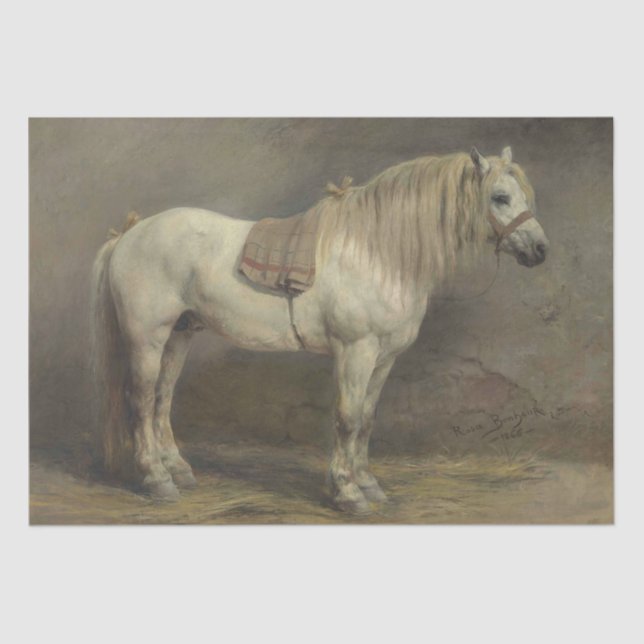 Rosa Bonheur | Grey Horse in Stable Tissue Paper (Front)