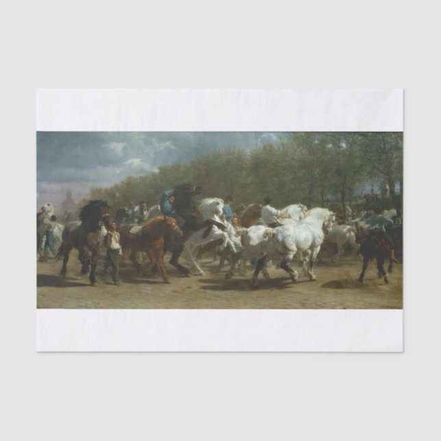 Rosa Bonheur | Horse Market in Paris Tissue Paper (Front)
