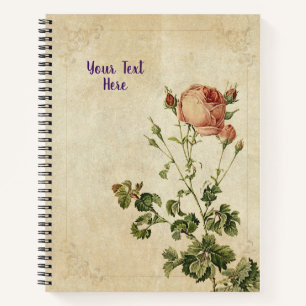 Rosa Centifolia Notebook - Chic Floral Gift