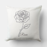 Rosa: Elegant One Line Art Pillow