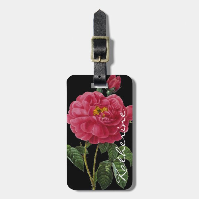 Rosa Gallica Luggage Tag (Front Vertical)