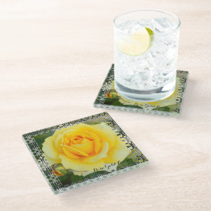 Rosa Gold Bunny [Glass Coaster] Glass Coaster