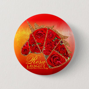 Rosa Lavaglut 6 Cm Round Badge
