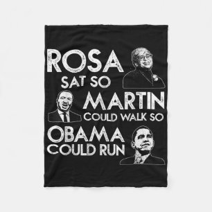 Rosa Martin Obama African American Black History M Fleece Blanket