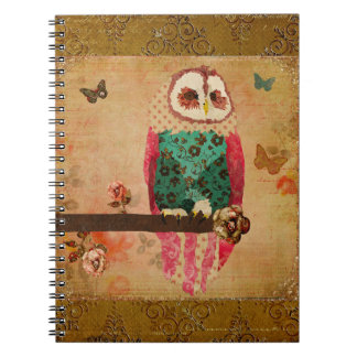 Rosa Owl Gold Notebook