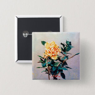 Rosa/Rose 15 Cm Square Badge