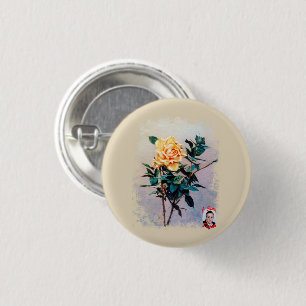 Rosa/Rose 3 Cm Round Badge